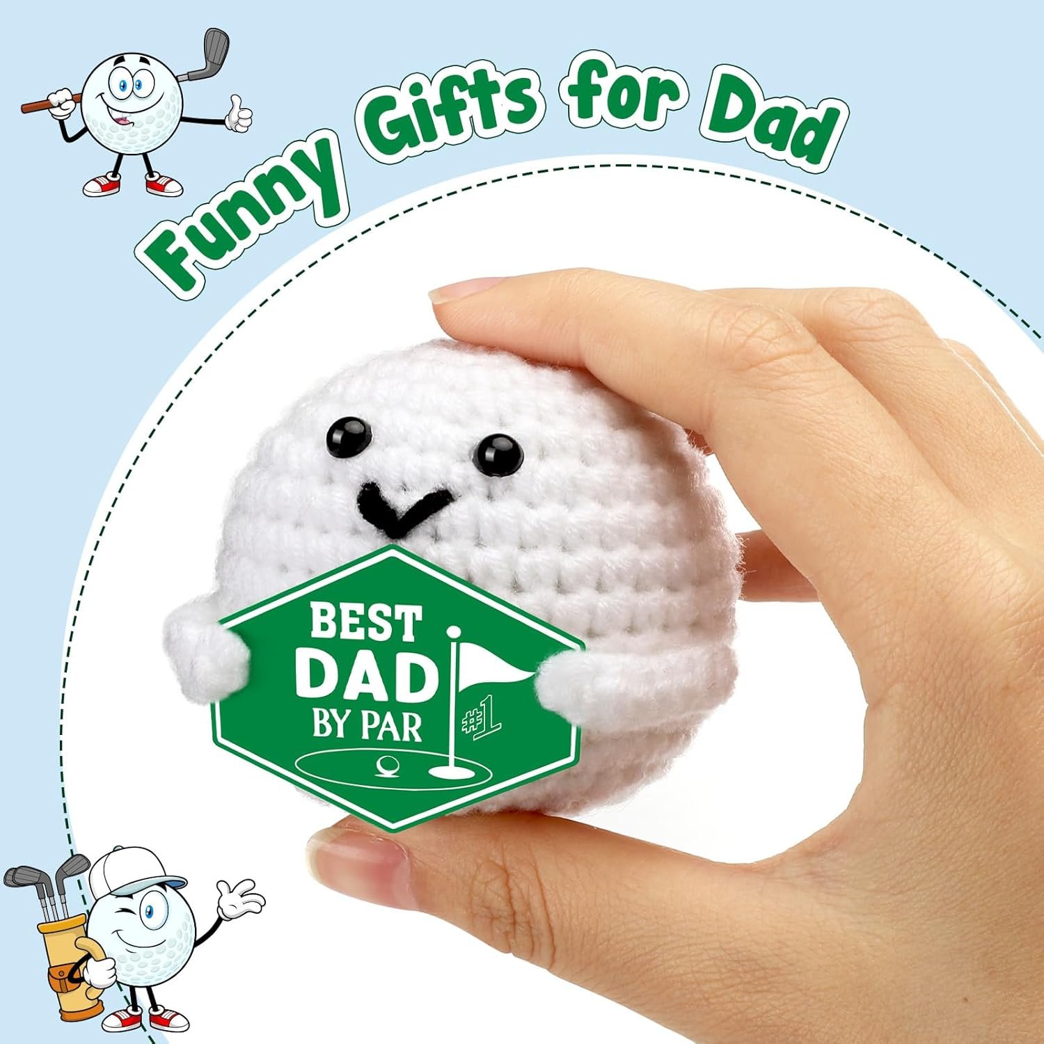 Family Fathers Birthday Golf - Funny Father's Day Christmas Birthday Handmade Knitted Crochet Golf Ball 2 Family Fathers Birthday Golf - Funny Father's Day Christmas Birthday Handmade Knitted Crochet Golf Ball - Image 2