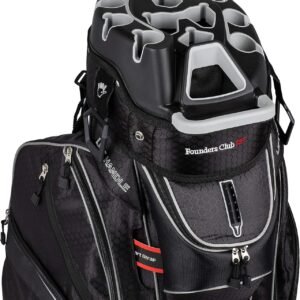 Founders Club 3rd Generation Club Lock Organizer Golf Cart Bag with 14 Way Anti Rattle Divider Top- Free Snap On Rain Hood-Full Length Dividers