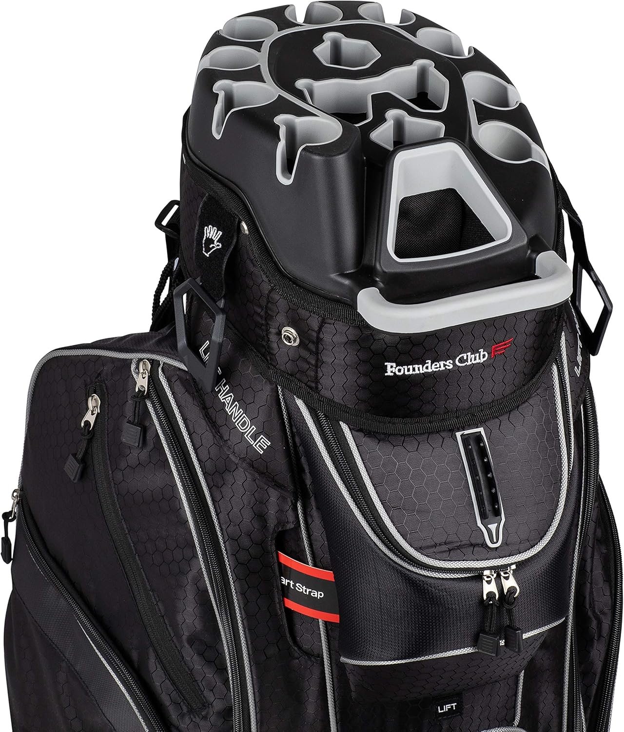 Founders Club 3rd Generation Club Lock Organizer Golf Cart Bag with 14 Way Anti Rattle Divider Top- Free Snap On Rain Hood-Full Length Dividers 1 Founders Club 3rd Generation Club Lock Organizer Golf Cart Bag with 14 Way Anti Rattle Divider Top- Free Snap On Rain Hood-Full Length Dividers