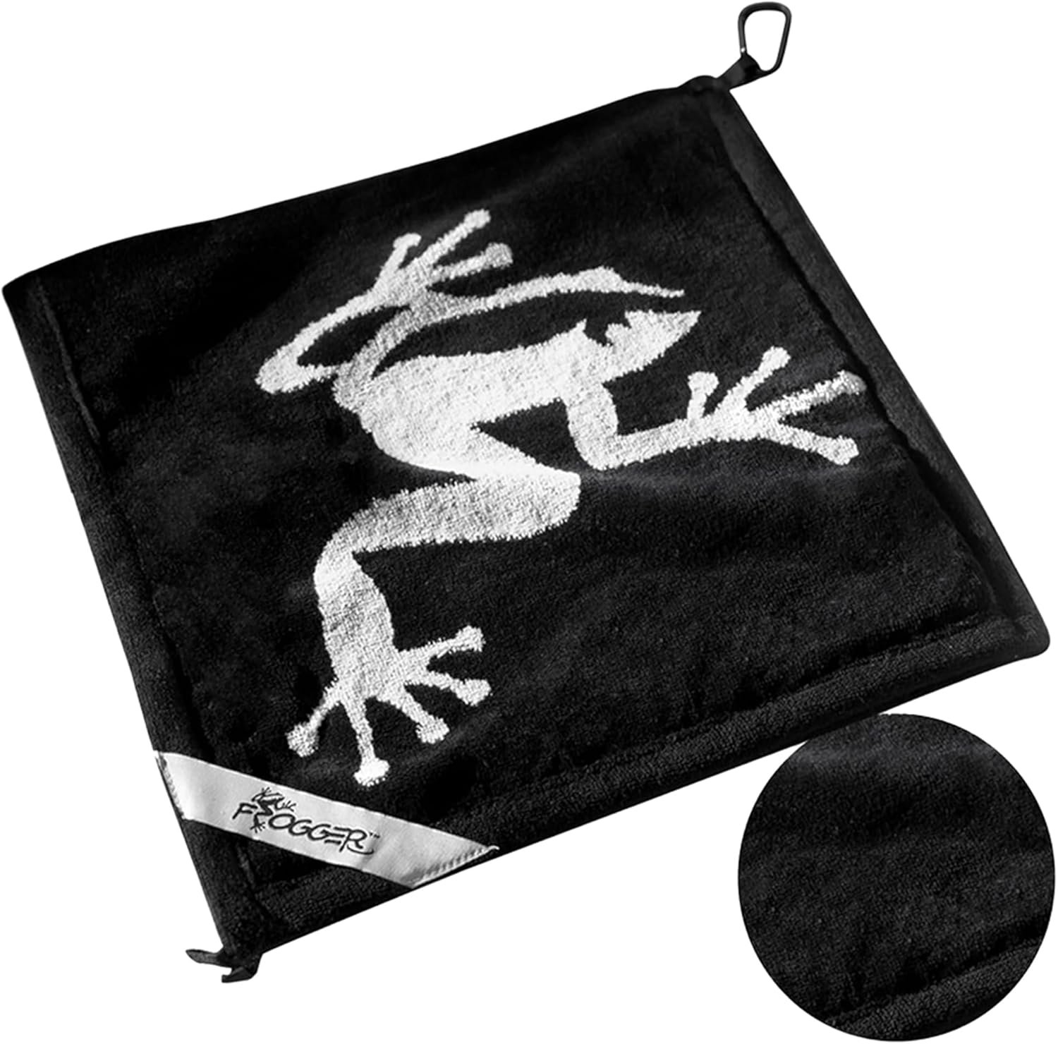 Frogger Amphibian 2-in-1 Golf Towel with Wet and Dry Technology, Black/Grey, Premium Golf Bag Accessory with Carabiner Clip, Ultra Absorbent, for Golf Dads 1 Frogger Amphibian 2-in-1 Golf Towel with Wet and Dry Technology, Black/Grey, Premium Golf Bag Accessory with Carabiner Clip, Ultra Absorbent, for Golf Dads