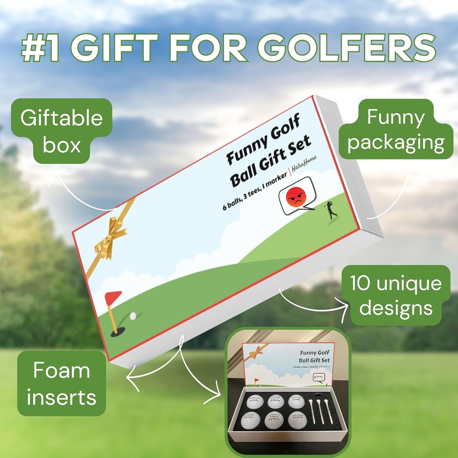 Funny Golf Ball Gift Set for Dad, Mom, and Golfers - Funny Golf Gifts for Men 2 Funny Golf Ball Gift Set for Dad, Mom, and Golfers - Funny Golf Gifts for Men - Image 2