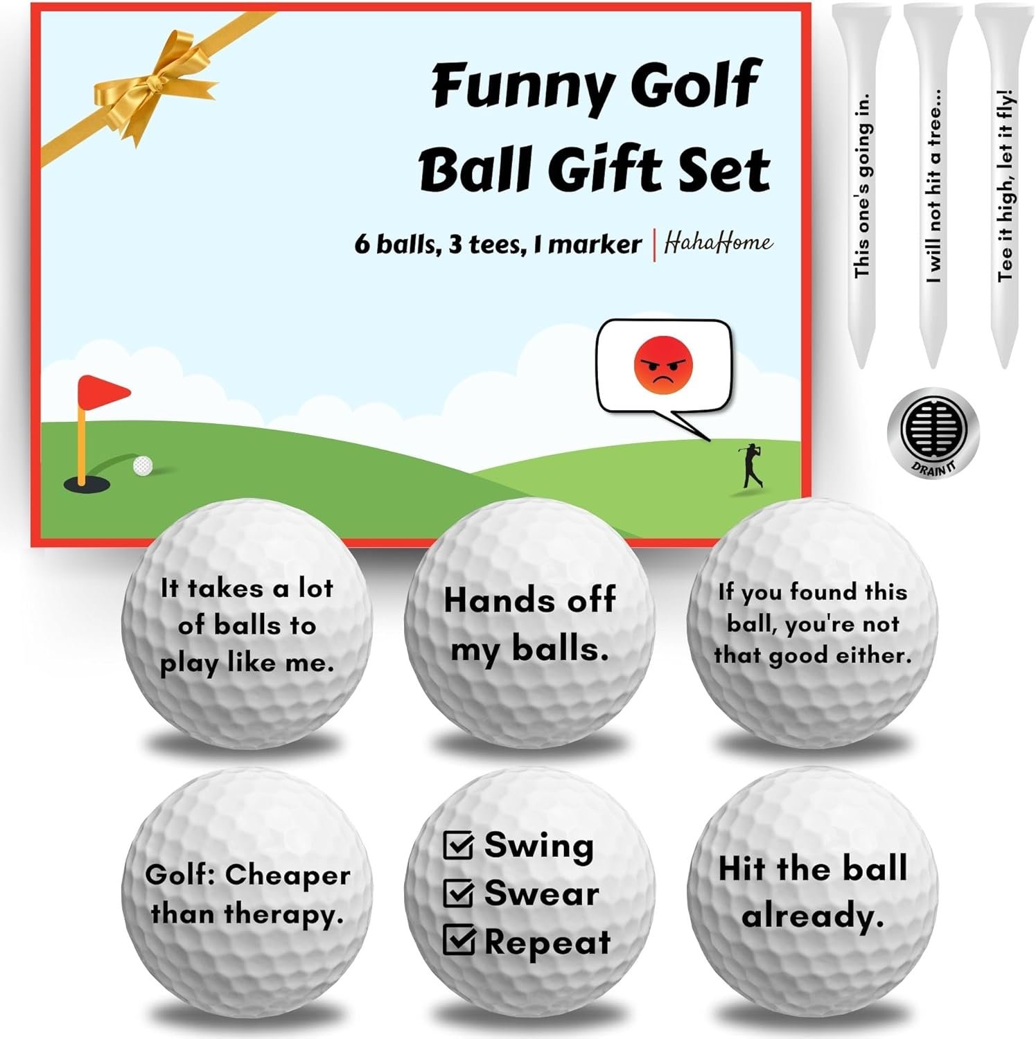 Funny Golf Ball Gift Set for Dad, Mom, and Golfers - Funny Golf Gifts for Men 1 Funny Golf Ball Gift Set for Dad, Mom, and Golfers - Funny Golf Gifts for Men