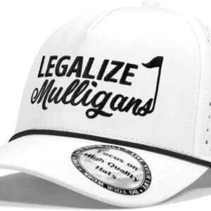 Funny Golf Hats Funny Golf Gifts for Men,Golf Rope Hat for Men,Legalize Mulligans - Black/White