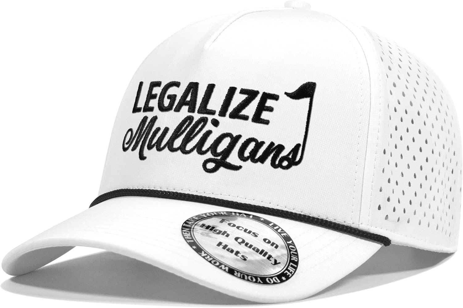 Funny Golf Hats Funny Golf Gifts for Men,Golf Rope Hat for Men,Legalize Mulligans - Black/White 1 Funny Golf Hats Funny Golf Gifts for Men,Golf Rope Hat for Men,Legalize Mulligans - Black/White