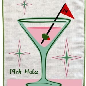 Funny Golf Towel, Printed Golf Towels for Golf Bags with Clip, Golf Gift for Men Husband Boyfriend Dad, Birthday Gifts for Golf Fan -19th Hole