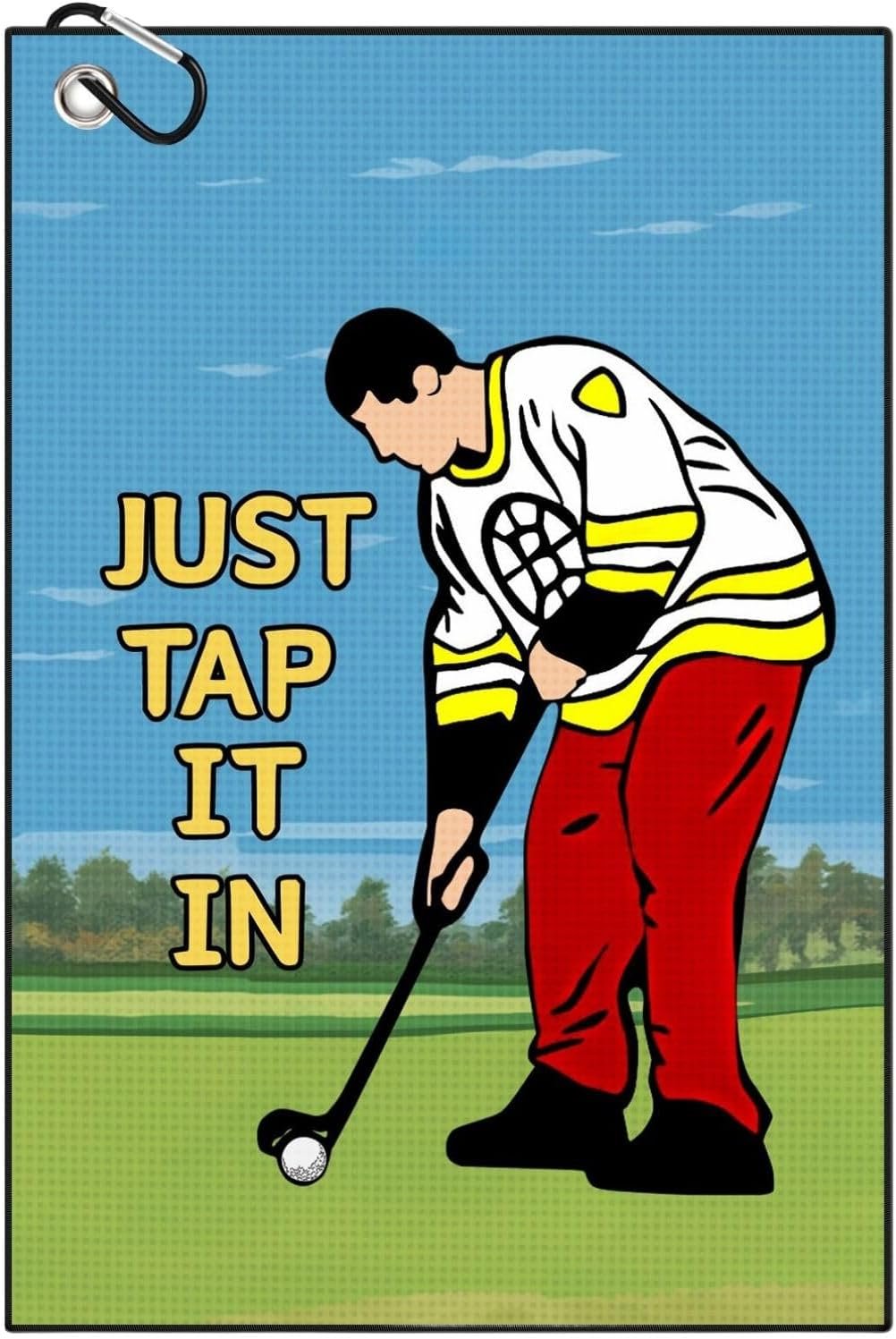 Funny Printed Golf Towel, Funny Golf Towel for Golf Bags with Clip, Golf Gift for Men Husband Boyfriend Dad, Birthday, Cristmas Gifts for Golf Fan - Just Tap It in 1 Funny Printed Golf Towel, Funny Golf Towel for Golf Bags with Clip, Golf Gift for Men Husband Boyfriend Dad, Birthday, Cristmas Gifts for Golf Fan - Just Tap It in