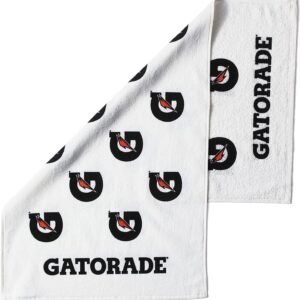 Gatorade G Towel, 22" x 42", Cotton, White/Black/Orange