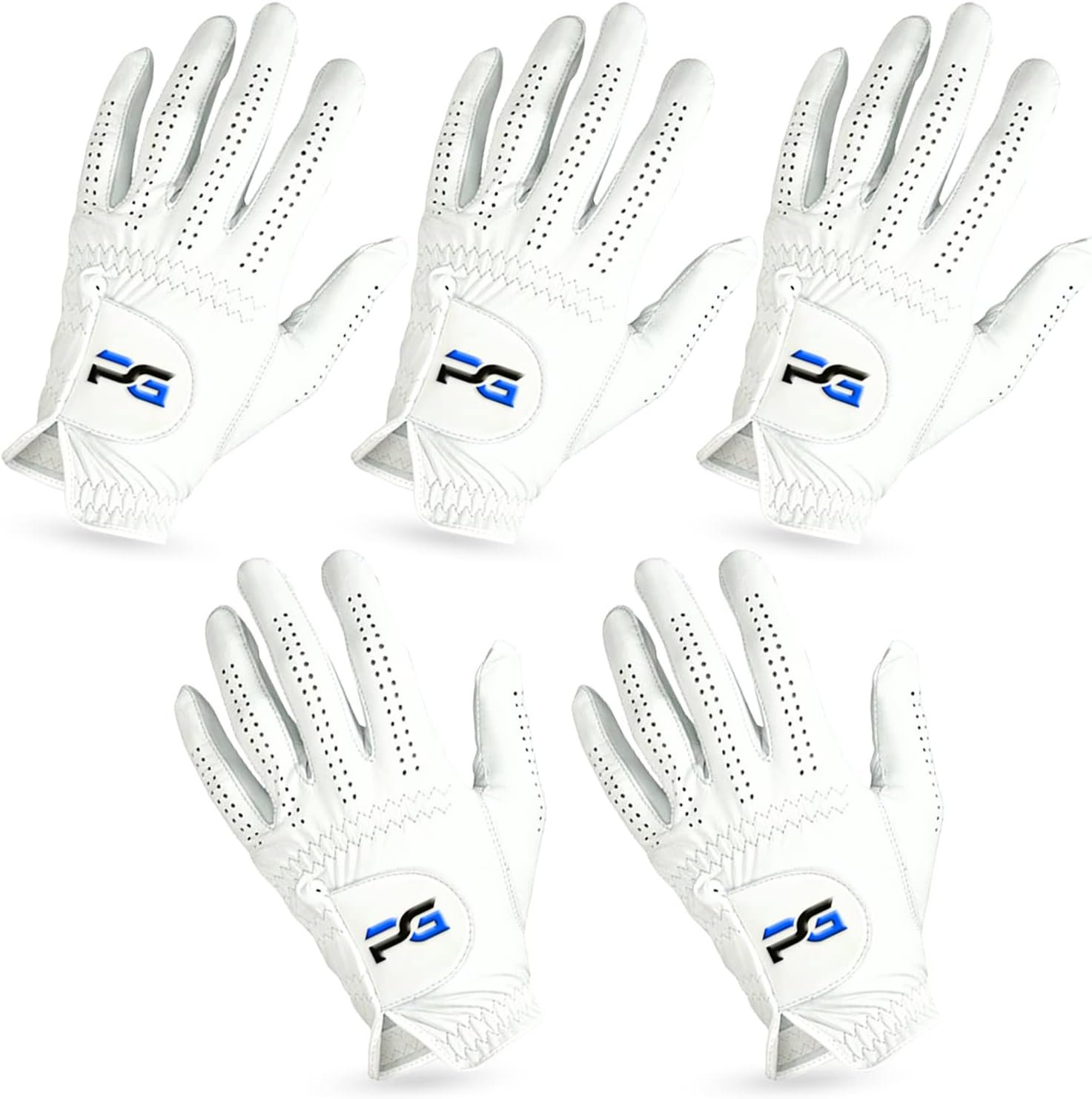 Gloves (5 Pack) Cabretta Leather, Premium Quality Mens Golf Gloves 1 Gloves (5 Pack) Cabretta Leather, Premium Quality Mens Golf Gloves