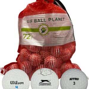 Golf Ball Planet 72 Store Line Assorted Used Recycled Golf Balls in Mesh Bag 4A/3A Condition