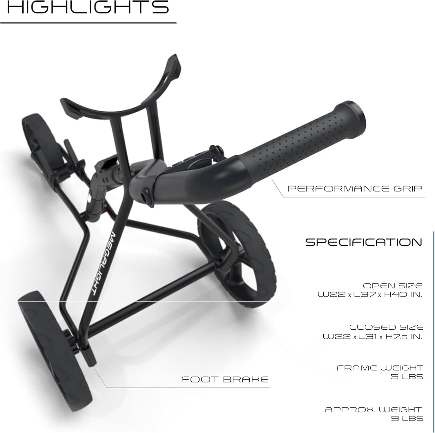 Golf Push Carts, 1-Step Folding Lightweight Design | Aircraft-Grade Frame 9lbs 2 Golf Push Carts, 1-Step Folding Lightweight Design | Aircraft-Grade Frame 9lbs - Image 2