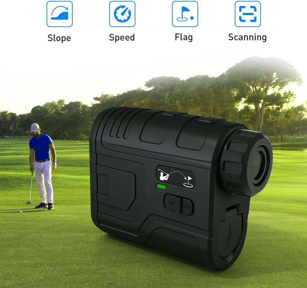 Golf Range Finder with Slope, Switch for Tournament, 1200 Yards Rechargeable Laser Rangefinder, 7X Magnification, Flag Lock Vibration, Distance Measuring Device Accessory for Men 2 Golf Range Finder with Slope, Switch for Tournament, 1200 Yards Rechargeable Laser Rangefinder, 7X Magnification, Flag Lock Vibration, Distance Measuring Device Accessory for Men - Image 2