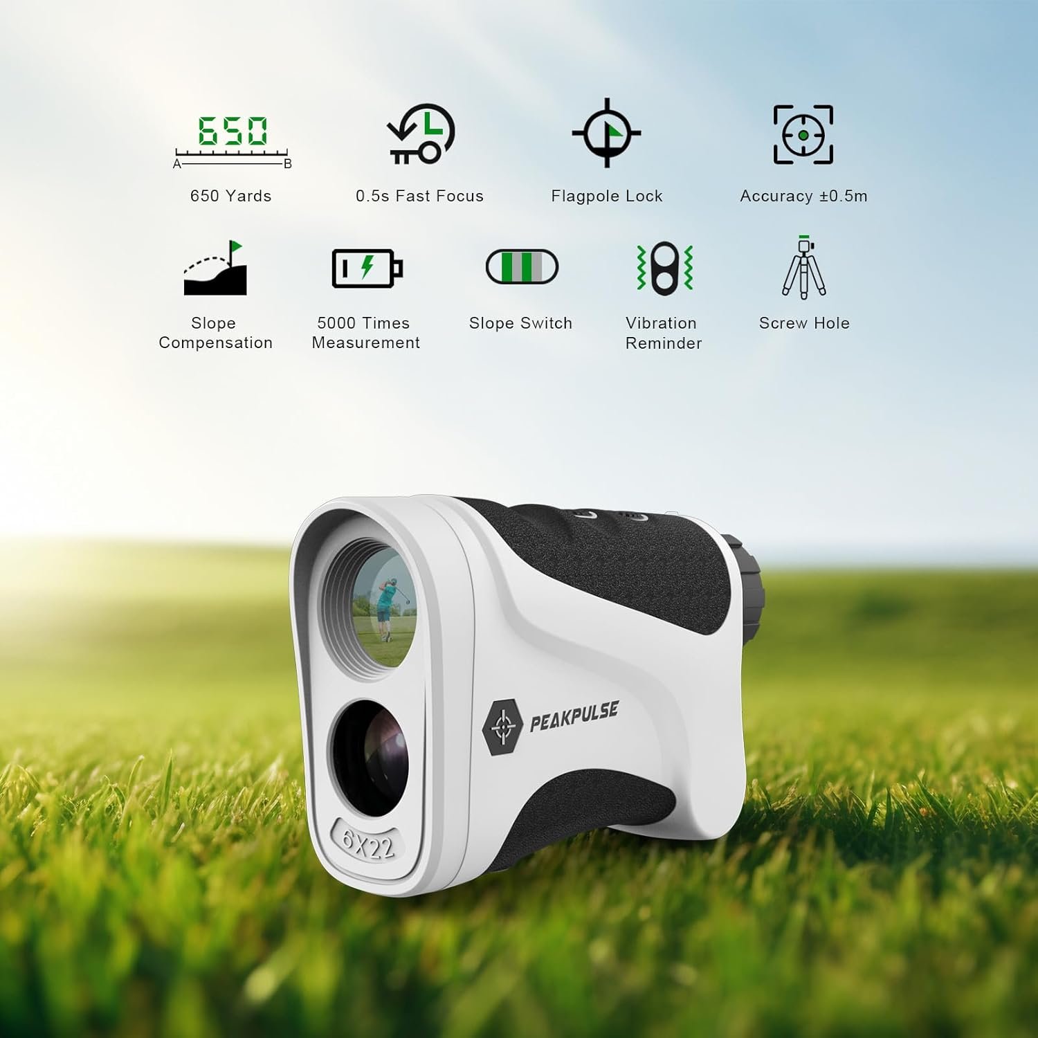 Golf Rangefinder 650/1200/1700 Yards Range Finder Golfing 6X Magnification 0.5 Yard Accuracy Flag Pin Lock Vibration Fast Focus 2 Golf Rangefinder 650/1200/1700 Yards Range Finder Golfing 6X Magnification 0.5 Yard Accuracy Flag Pin Lock Vibration Fast Focus - Image 2