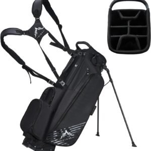 Golf Stand Bag with 8 Way Top Dividers, Golf Bags for Men Women, Lightweight Club Bags with Multiple Pockets, Dual Straps