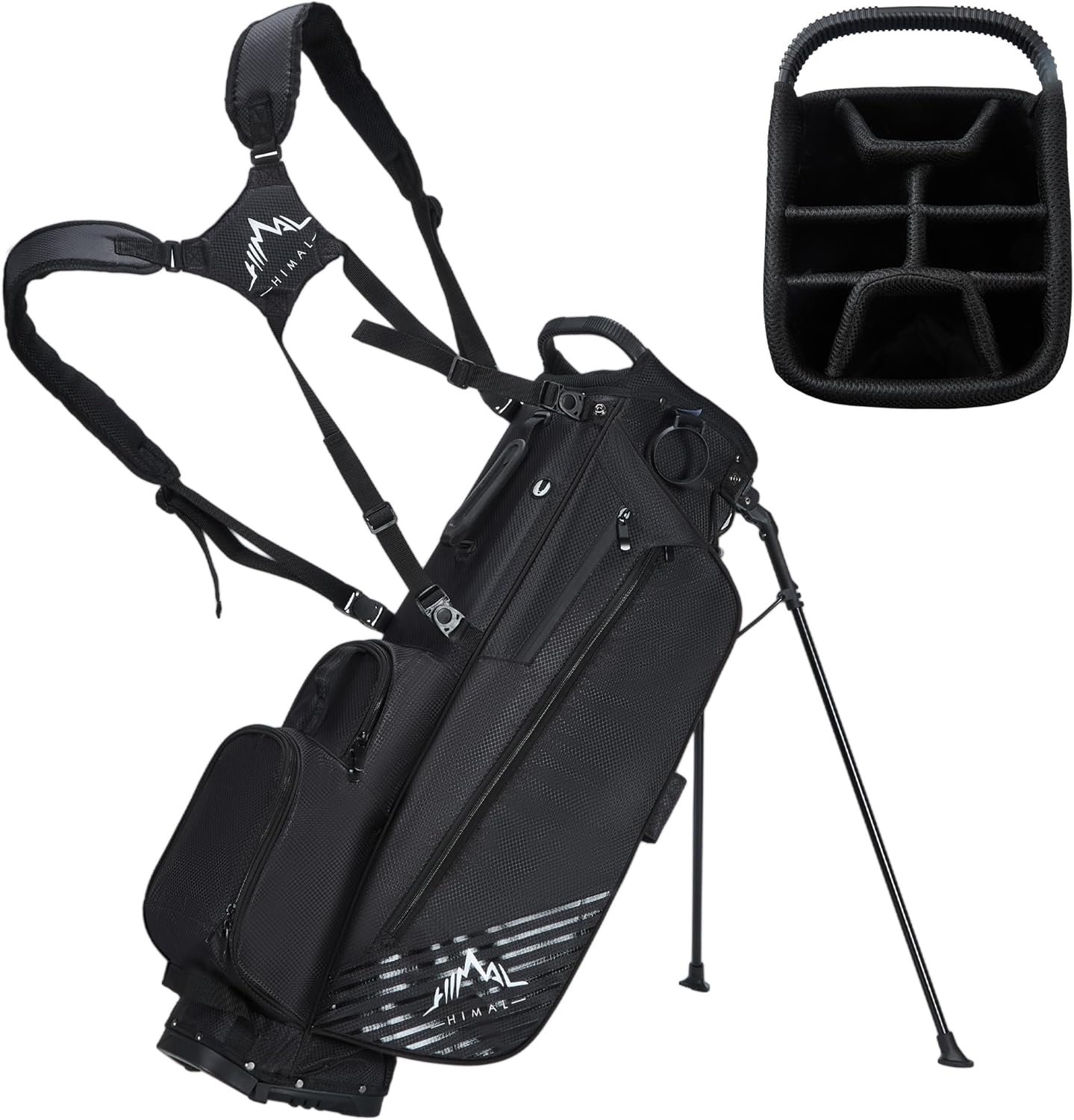 Golf Stand Bag with 8 Way Top Dividers, Golf Bags for Men Women, Lightweight Club Bags with Multiple Pockets, Dual Straps 1 Golf Stand Bag with 8 Way Top Dividers, Golf Bags for Men Women, Lightweight Club Bags with Multiple Pockets, Dual Straps
