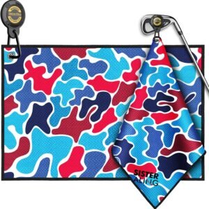 Golf Towel Magnetic Clip Set,Industrial Strength Magnet for Strong Hold to Golf Carts Golf Bags or Clubs,Removable and Easy Cleaner Accessories,Men's Golf Equipment, Golf Gifts