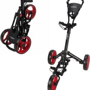Golf X-Lite One-Click Folding Pull/Push Golf Cart Black/Red