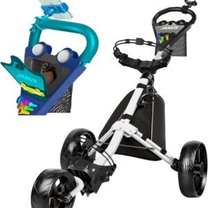 JANUS Golf cart, Foldable Golf Push cart, Golf Bag cart, Golf Pull cart with Phone Holder and Storage Bag. Golf Caddy had Large Wing or Small Wing, can be Suitable for Golf Bags of Different Sizes.