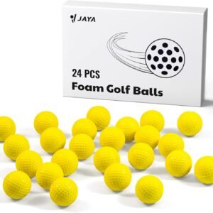 JAYA 24 Pack Foam Golf Practice Balls, Realistic Feel and Limited Flight, Soft for Indoor or Outdoor Training, Yellow