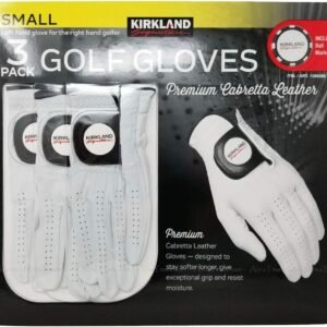 Kirkland Signature Men's Golf Gloves Premium Cabretta Leather, Small, 3 Pack