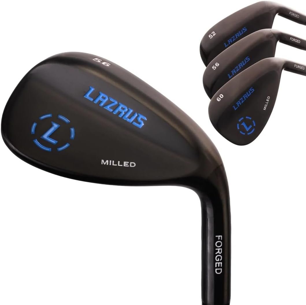 LAZRUS Premium Forged Golf Wedge Set for Men - 52, 56, 60 Degree Wedges + Milled Face for More Spin - Great Golf Gift 1 LAZRUS Premium Forged Golf Wedge Set for Men - 52, 56, 60 Degree Wedges + Milled Face for More Spin - Great Golf Gift