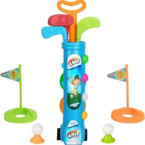 Liberry Kids Golf Clubs Set, Golf Toy with 1 Golf Cart, 3 Golf Clubs, 2 Practice Holes, 2 Golf Tees & 6 Balls, Indoor Outdoor Sports Toy Gift for Boys Girls Ages 1 2 3 4 5