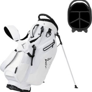 Lightweight Golf Stand Bag with 5 Way Full-Length Dividers, Semi-Concealed Stand, Folding Base, Adjustable Dual Straps and 8 Pockets