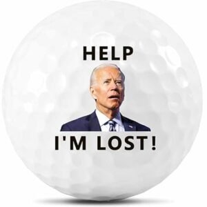 Lymhy 3 Pack Biden Golf Balls Funny Confused Joe Biden Help I'm Lost Cute Novelty Golf Balls Gifts