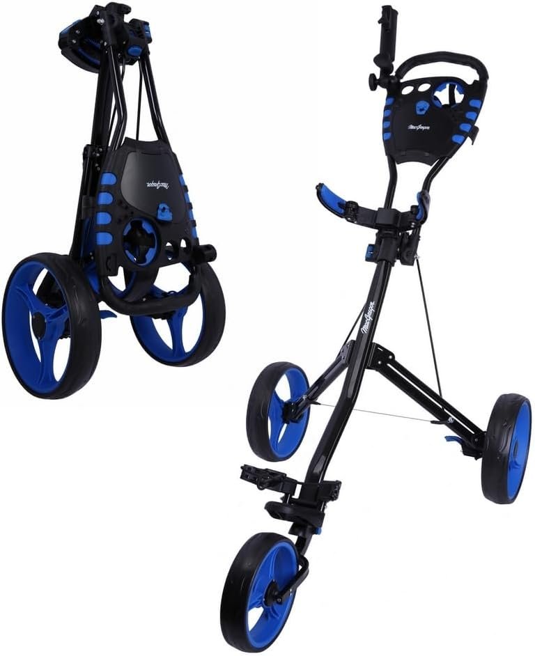 MacGregor Golf VIP 3 Wheel Golf Push Pull Cart - Foldable Lightweight Design with Foot Brake, Umbrella Holder and Drinks Holder 1 MacGregor Golf VIP 3 Wheel Golf Push Pull Cart - Foldable Lightweight Design with Foot Brake, Umbrella Holder and Drinks Holder