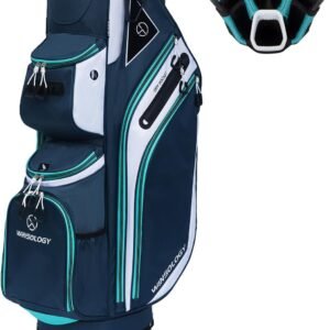 Max Lightweight Golf Cart Bag with Dual Handles and 14 Way Individual Full Length Dividers, Golf Club Bag with 11 Pockets, Large Putter Well, Double Strap Cooler for Men & Women