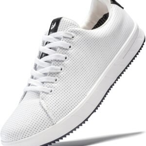 Men's Golf Shoes Professional Spikeless Leather Sneakers Non Slip Low Top Lightweight Comfort Travel Walking Shoes