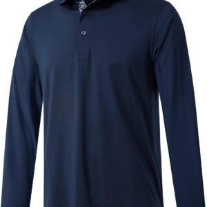 Mens Polo Shirts Short and Long Sleeve Casual Solid Stylish Dry Fit Performance Designed Collared Golf Polo Shirts for Men