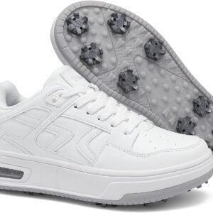 Mens Womens Cushioning Golf Shoes Spiked Waterproof Sneakers