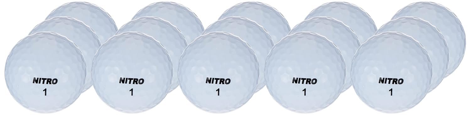 Nitro Long Distance High-Durability Golf Balls (15PK) All Levels Ultimate Distance Titanium Core High Velocity Great Stop & Sticking Ability Golf Balls USGA Approved-Total of 15-White 2 Nitro Long Distance High-Durability Golf Balls (15PK) All Levels Ultimate Distance Titanium Core High Velocity Great Stop & Sticking Ability Golf Balls USGA Approved-Total of 15-White - Image 2