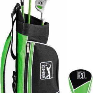 PGA TOUR Youth Golf Club Set – Ages 3-5 (3’6”-4’1”) and 5-8 (4’1” - 4'8") Right and Left Handed Beginner Junior Golf Clubs with Lightweight Golf Bag, Mallet Putter, Driver by Golfgen