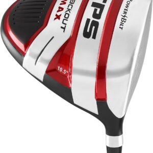 Powerbilt TPS Blackout Max Driver, Men's 10.5 Degree in Black/Red with Headcover