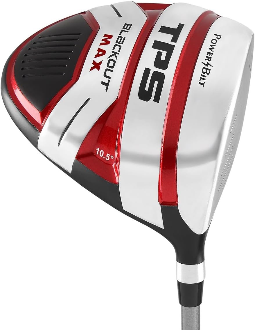 Powerbilt TPS Blackout Max Driver, Men's 10.5 Degree in Black/Red with Headcover 1 Powerbilt TPS Blackout Max Driver, Men's 10.5 Degree in Black/Red with Headcover