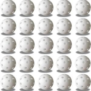 Practice Golf Balls, 25 Pack Plastic Airflow Hollow Golf Balls for Driving Range, Swing Training, Lightweight, Training Golf Balls Indoor/Outdoor Use