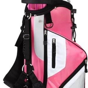 Precise M5 Womens Golf Clubs Full Set, Titanium Driver, S.S. Fairway, S.S. Hybrid, S.S. 5-PW Irons, Putter, Stand Bag, 3 H/C's, Golf Clubs Women Right Handed, Pink