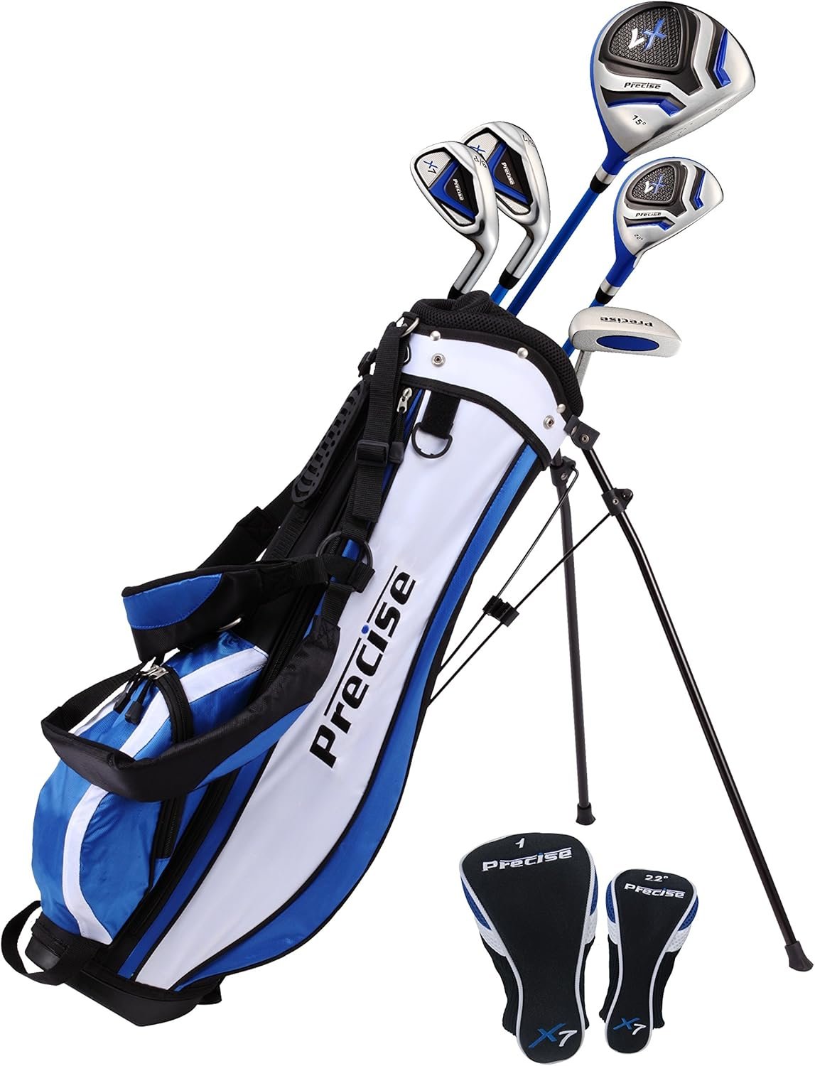 Precise X7 Kids Golf Clubs Set for Ages 3-5, 6-8, 9-12 | Right/Left Hand Girls & Boys Golf Clubs with Lightweight Graphite Shafts, Hybrid & Stand Bag 1 Precise X7 Kids Golf Clubs Set for Ages 3-5, 6-8, 9-12 | Right/Left Hand Girls & Boys Golf Clubs with Lightweight Graphite Shafts, Hybrid & Stand Bag