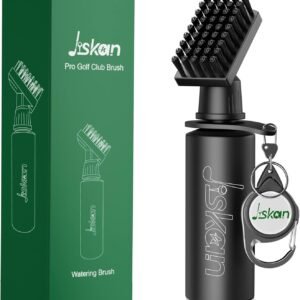 Pro Golf Club Brush Cleaner with Retainer Clip and Squeeze Water Bottle 7.5 Inches Holds 4 Ounces of Water, Essentials Golf Accessories for Men, Best Golf Gifts for Men