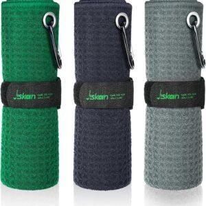 Pro Golf Towel Microfiber Golf Towel for Golf Bags (16" X 16") with Hook, Loop Fastener and Gift Box, Essentials Golf Accessories for Men, Golf Gifts for Men/Women