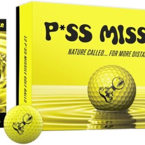 P*ss Missile Distance Golf Balls - 4-Piece Design, Surlyn Cover, High Compression Core - Lower Spin, Better Trajectory for Longer, Straighter Shots