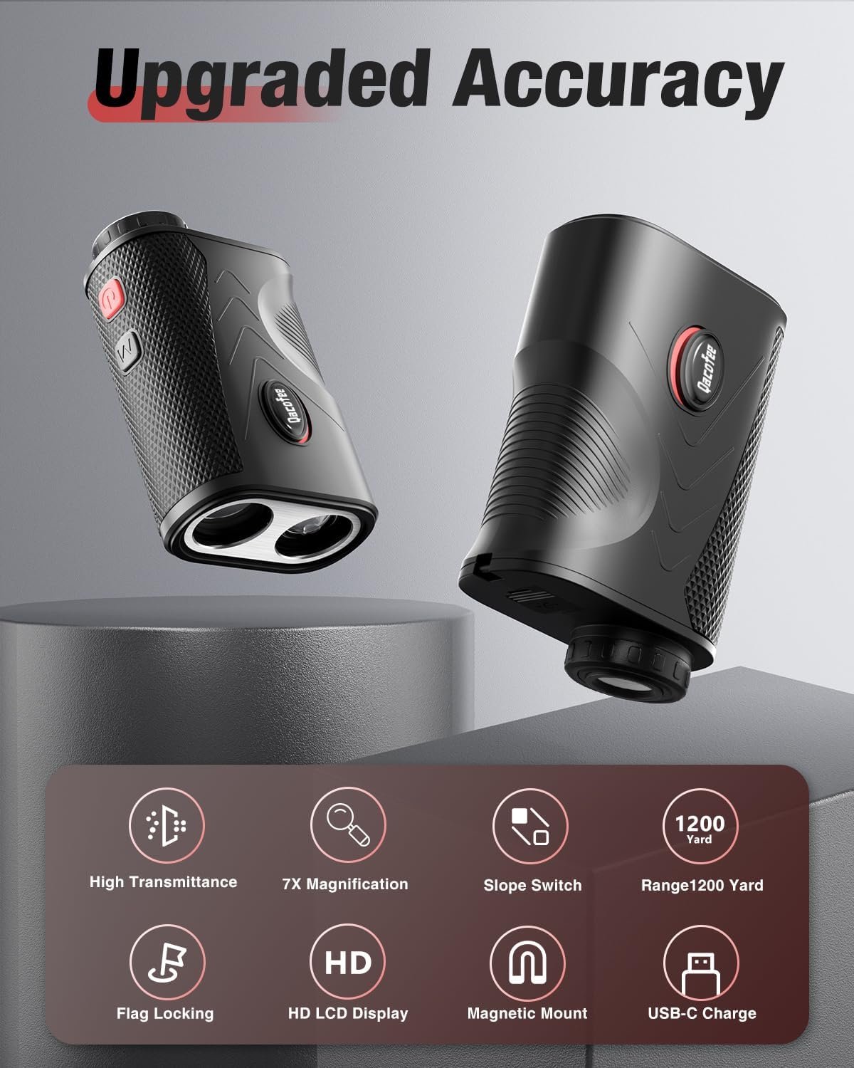 Range Finder Golf Rangefinder with Slope - 1200 Yards Laser Range Finder with Flag Lock, Vibration, 7X Magnification, Rechargeable with Magnetic Mount – Ideal Golf Accessories for Golfers & Hunting 2 Range Finder Golf Rangefinder with Slope - 1200 Yards Laser Range Finder with Flag Lock, Vibration, 7X Magnification, Rechargeable with Magnetic Mount – Ideal Golf Accessories for Golfers & Hunting - Image 2