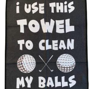SHANKITGOLF Golf Towel Microfiber with Clip, Funny Cleaning Cloth for Golf Balls & Clubs, Premium Golf Accessories, Gift for Men, Golfers, Dad, Golf Bag Attachment