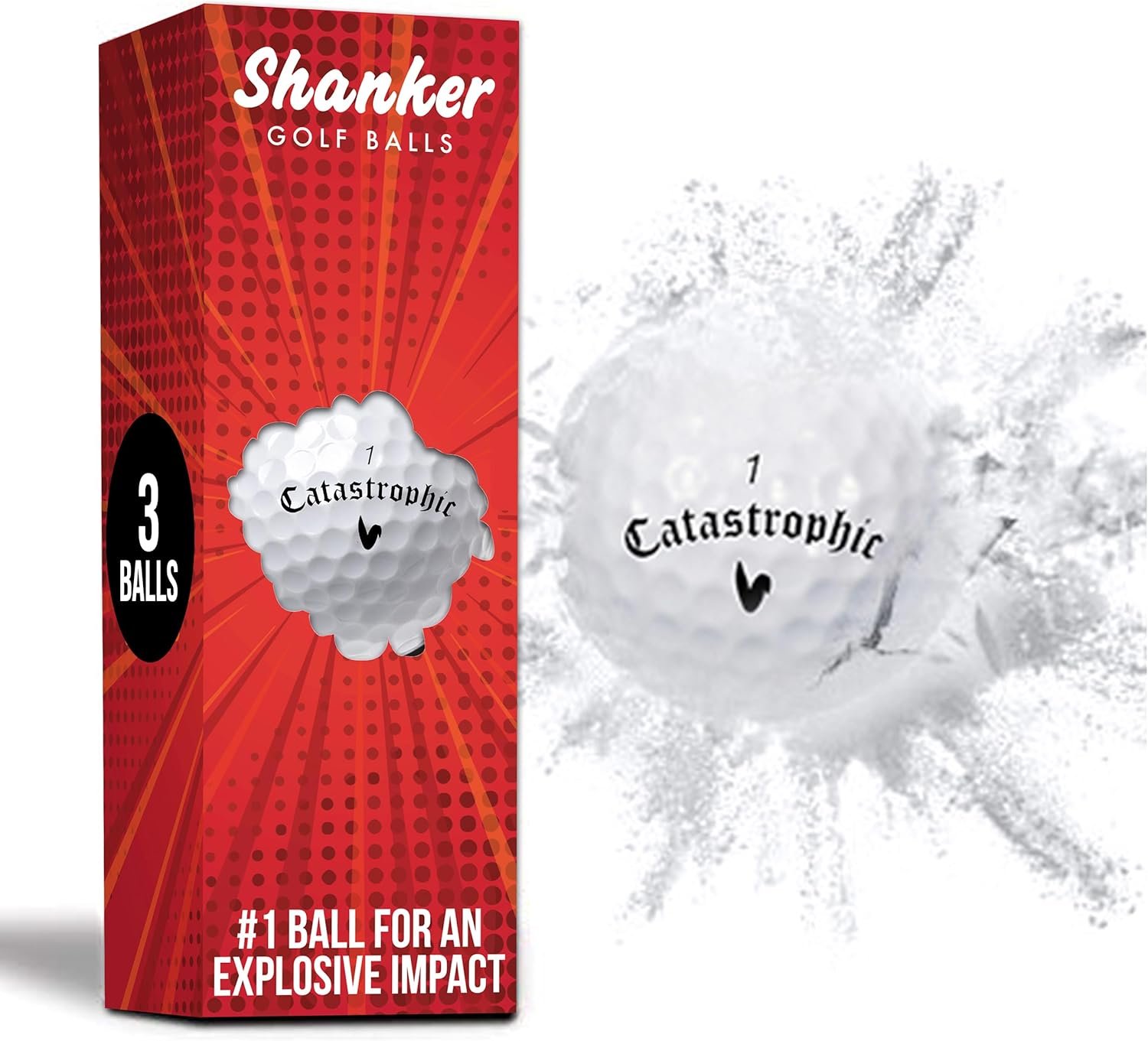 Shanker Golf Exploding Balls - Prank Balls That Explode on Impact - Funny Joke for Golfers (Sleeve of 3, Novelty) 1 Shanker Golf Exploding Balls - Prank Balls That Explode on Impact - Funny Joke for Golfers (Sleeve of 3, Novelty)