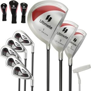 Tangkula 9/10 Pieces Women's Complete Golf Clubs Set Right Hand, Includes 460cc Alloy #1 Driver & #3 Fairway Wood & #4 Hybrid & #6/#7/#8/#9/#P Irons, Putter, Golf Club Set