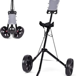 Tangkula Golf Push Pull Cart, Lightweight Foldable 2 Wheels Push Pull Golf Cart Trolley, Walking Push Golf Cart