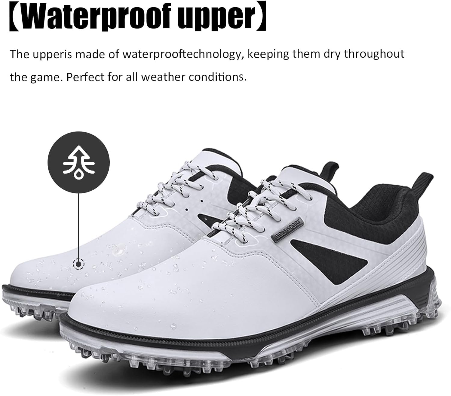 ULTIANT Men's Golf Shoes Fixed Nailless Sole Waterproof Lightweight No-Slip Walking Shoes Size7.5-13 2 ULTIANT Men's Golf Shoes Fixed Nailless Sole Waterproof Lightweight No-Slip Walking Shoes Size7.5-13 - Image 2