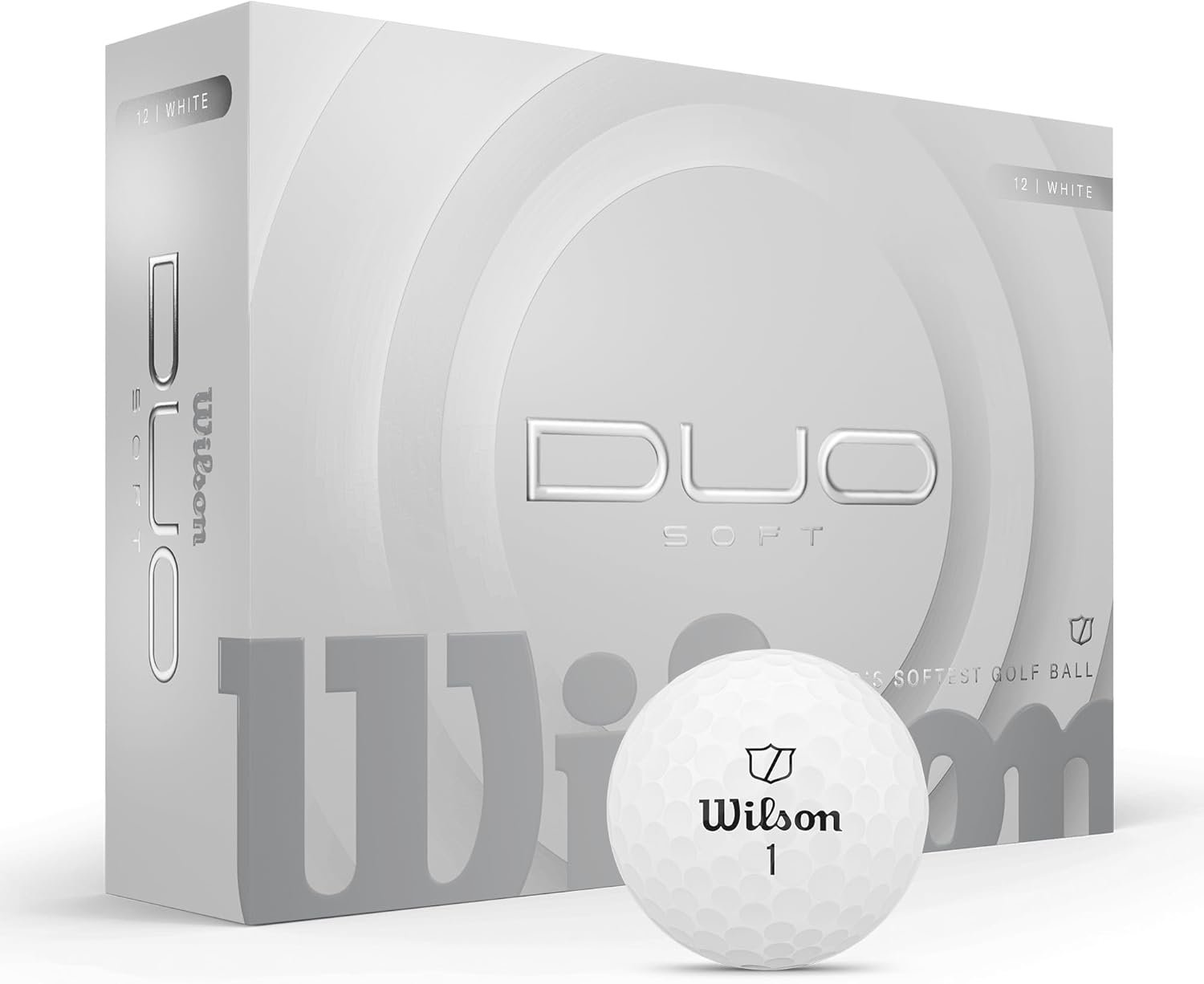 WILSON 2025 Duo Soft Golf Balls - White, 12 Balls 1 WILSON 2025 Duo Soft Golf Balls - White, 12 Balls